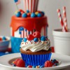 JarThenaAMCS 200Pcs Red Blue Foil Cupcake Liners July 4th Patriotic