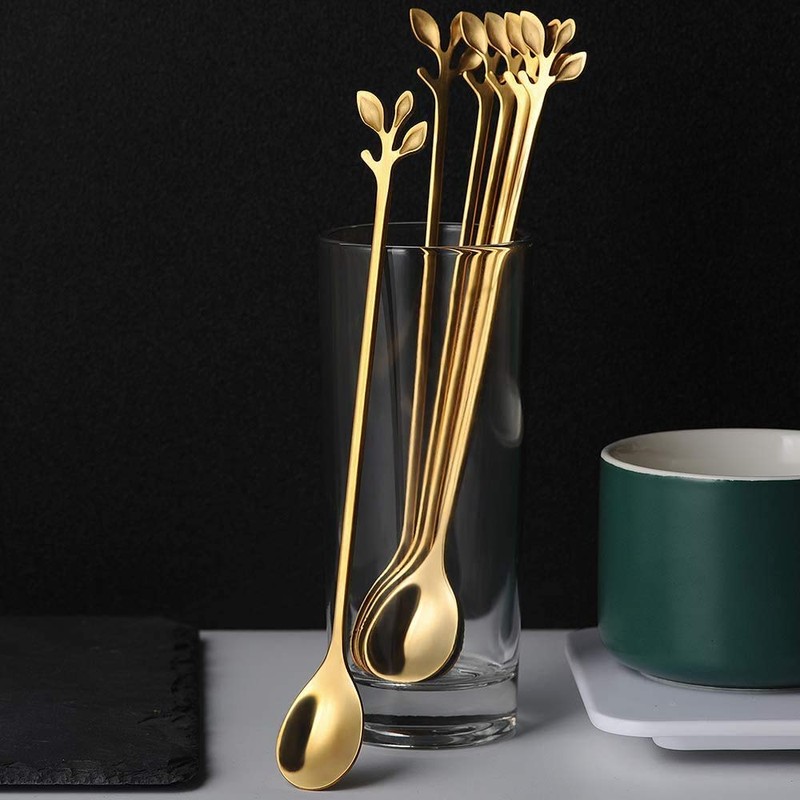 Long Handle Iced Tea Spoons Set of 6, Comicfs 7.6"