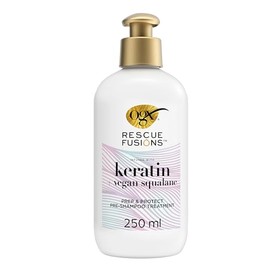 OGX Rescue Fusions Keratin with Vegan Squalane Prep & Protect Pre-Shampoo Treatment, Deeply Conditions, Strengthens & Reduces Strand Breakage to Visibly Repair Damaged Hair, 250ml