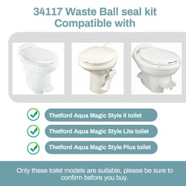 MONST 34117 Waste Ball Kit Compatible with Thetford Aqua Magic Style II, Style Lite, Style Plus Toilet, Includes Drive Arm, Replaces 34120, 34117, with Professional Installation
