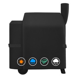 Heavy Duty Waterproof Wood Pellet Grill Smoker Cover, UV Resistant Full Length BBQ Grill Cover Compatible with BAC503 Traeger Pro 22 / Pro 575 Series, Lil' Tex Grill and More, All Weather Protection