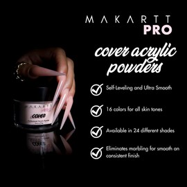 MakarttPro Acrylic Cover Powder for Professional Nail Technicians for Salon and Private Nail Tech (2oz) (Elegant Beige)