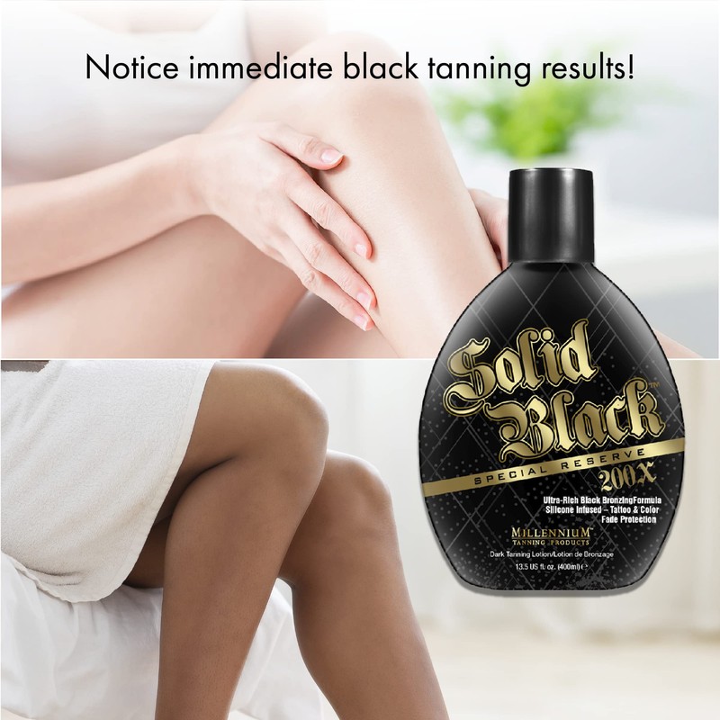 Millennium Tanning Solid Black Special Reserve 200X Tanning Lotion, 13.5
