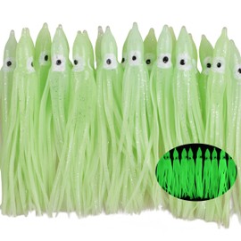 OROOTL Squid Skirts Octopus Skirts Saltwater Trolling Lures Soft Plastic Fishing Lures Glow Octopus Lures Squid Skirt Bait for Sea Bass Salmon Trout Tuna Multicolored 7cm 9cm 11cm