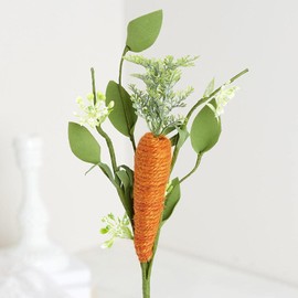 Pack of 6 Artificial Jute Wrapped Carrot Stems by Factory Direct Craft - Carrot Picks for Easter Decorating and Spring Displays
