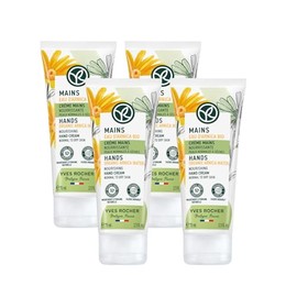 YVES ROCHER - Set de Cremas para Manos Ultra Nutritiva - Hidratación por 6H - Fórmula Vegana- Incluye 4 cremas 75 ml c/u