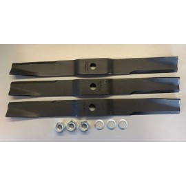Caroni TC590 59006200 5' Finish Mower Set of 3 Blades, Nuts, Washers and 2 Belts