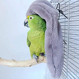 SGQCAR Corner Fleece Bird Blanket,Bird Blanket for Cage,Cozy for Birds,Parrot Cage Snuggle Hut Warm Bird Nest House Bed for Parrots,Small Conures, Lovebirds and Cockatiels S
