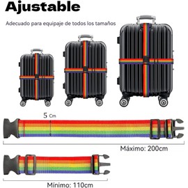 6pcs Correas de Equipaje Para Maletas,Correa de Equipajes TSA Aprobado Maleta Cinturón-Correas de equipaje ajustables y de alta resistencia, Asegure Su Equipaje de Forma Segura Durante el Viaje