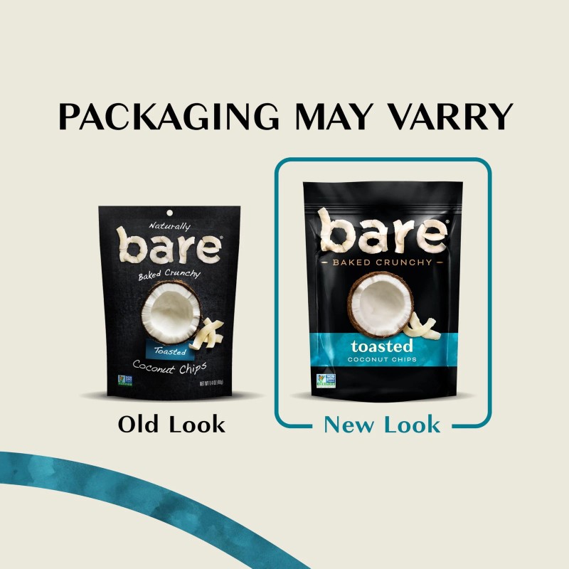 Bare Snacks Coconut Chips 6 Count 3.3oz Resealable Bags Gluten