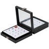 Giftop Jewelry Display Case Tempered Glass Top Lid Black Leatherette,Gemstone