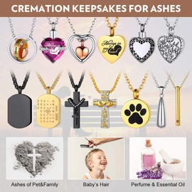 Teardrop Cremation Urn Pendant Necklace for Ashes Human Pets Stainless Steel Jewelry Memorial Keepsake with Gift Box