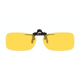 VS EYEWEAR Clip On Night Driving Glasses Yellow C2 Narrow Rectangular Clip On Flip Up Glasses
