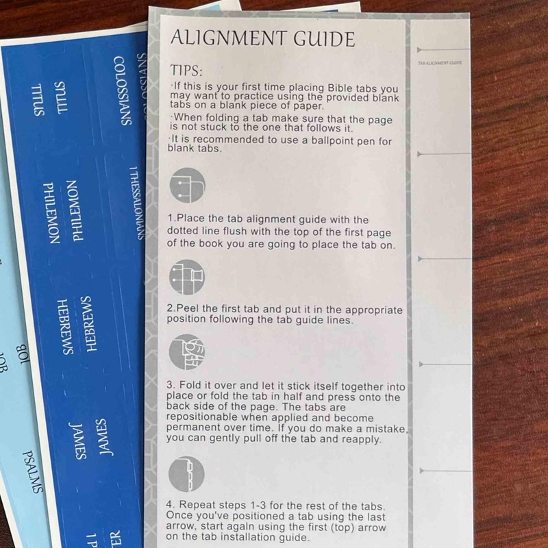 Thinkor Reposition Bible Tabs, Large Print Lanimated Stickers, Easy to