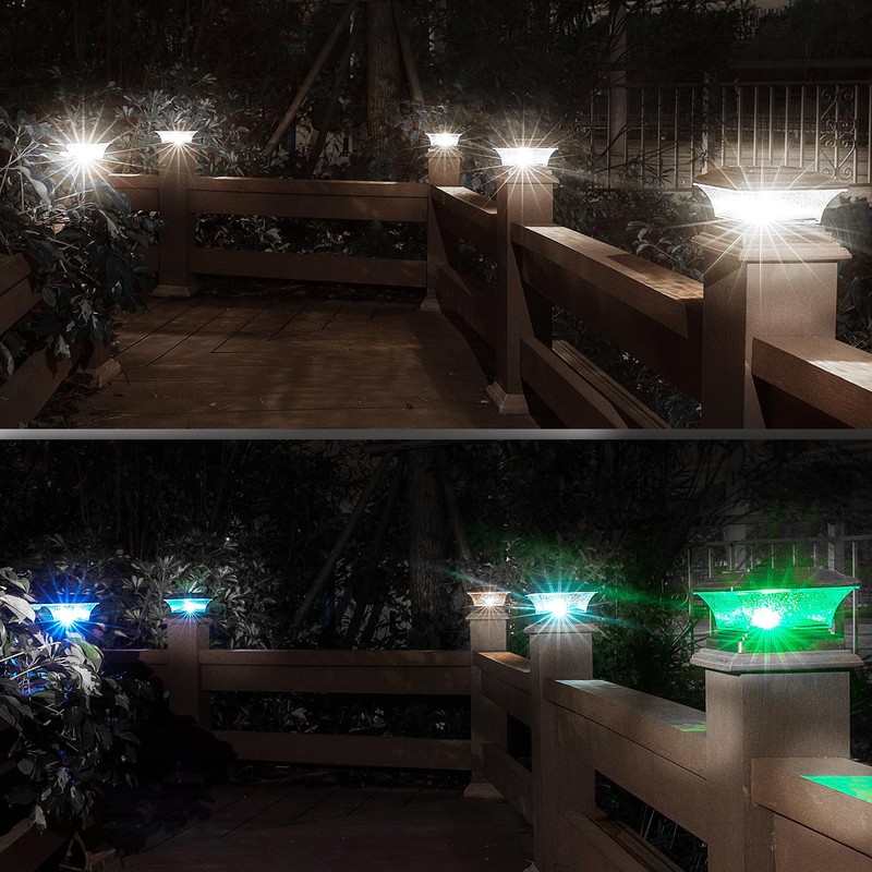 HUYIENO Solar Post Cap Lights Outdoor LED Lighting Deck Fence