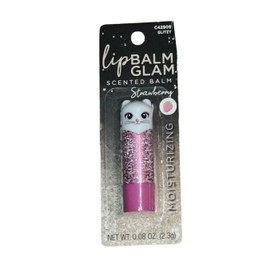 Lip Balm Glam Strawberrt Scented Balm C42909 Glitzy 0.08 oz – Fun and Fruity Lip Care for Soft, Hydrated Lips