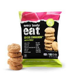Every Body Eat Crunchy Cookie Bites, Gluten & Dairy Free, Vegan, School Safe Lunch Snacks, Single Serve (Pack of 20) (Ginger Cinnamon)