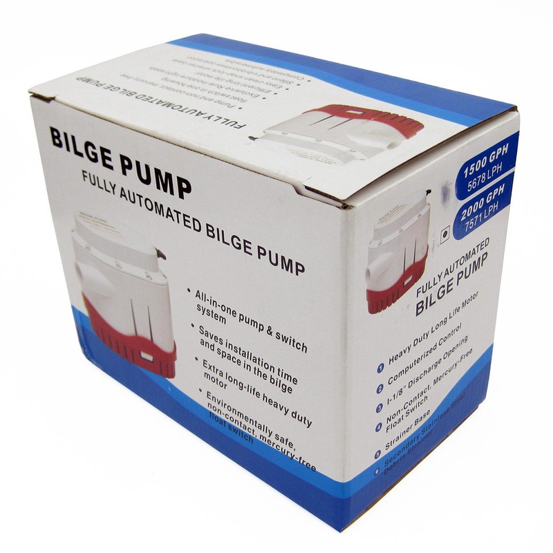 NEWMAIX 12V 2000GPH Automatic Electric Bilge Pump Marine Boat Submersible