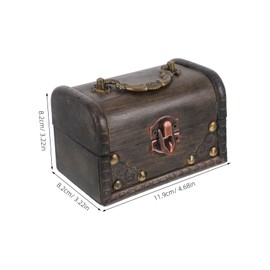 SAFIGLE Retro Wooden Keepsake Box Decorative Treasure Chest for Jewelry Small Vintage Case Portable Storage Handle for Escape Rooms