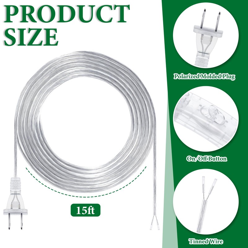 Lamp Cord with Switch Replacement Lamp Cord 18AWG SPT-2 Replacement