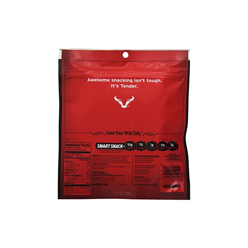 Jack Link's Premium Cuts Beef Steak Tender Bites, Teriyaki, 2.85-Ounce