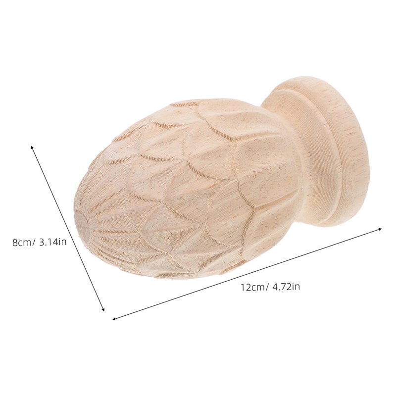 OUNONA Wood Carved Post Topper Finial: 3.14inch Wooden Finial for