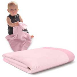 Baby Morgan - Premium Thermal Waffle Baby Blanket - Small Blanket for Newborns & Infants - Soft Mini Comfort Blankie - Ideal for Strollers, Travel and Cuddling - Mint, Nylon Trim (18" x 20")