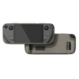 Skull & Co. GripCase SD for Steam Deck: A Soft Protective Case with Textured Grips Full Protection and Stand, Shock-Absorption Non-Slip and Anti-Scratch Cover Design - Coyote Gray