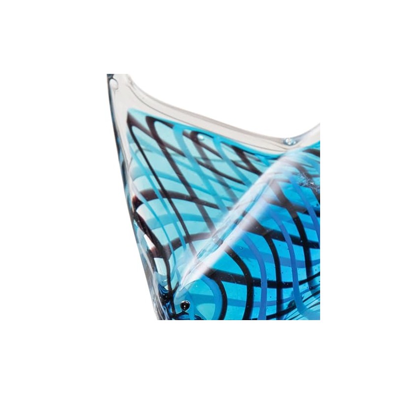 Beachcombers Blue Glass Stingray Figurine, 6.89-inches Length, Home Decor Accessories,