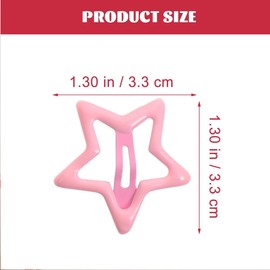 ZHOUMEIWENSP 10pcs Cute Hair Clips for Girls Colorful Macaron Hairpins Barrettes Non-slip Star Snap Hair Clips Hair Decorations for Girls, Kids, Toddlers and Women (Five-pointed star)