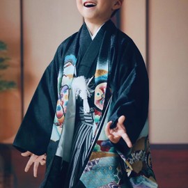 TOuWA Haori String for Boys Boys Round Set, White, Crab Tube, Shichi-Go-San Formal Dress for Hakama with Crest, Kimono Accessories, Dressing Accessories, Year-Round Gift, 2-Piece Set (Haori String