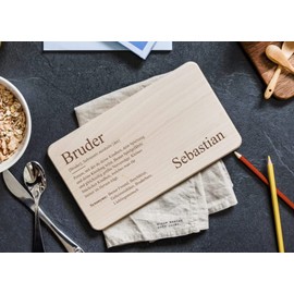 Personalisiertes Frühstücksbrettchen für den Bruder | Vesperbrett Definition Lexikon Bruder | Brettchen 26 x 15 cm
