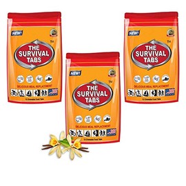 72 hours emergency preparedness food tablets 3x12 tabletsnone-GMO gluten-free 25 years shelf life (vanilla)