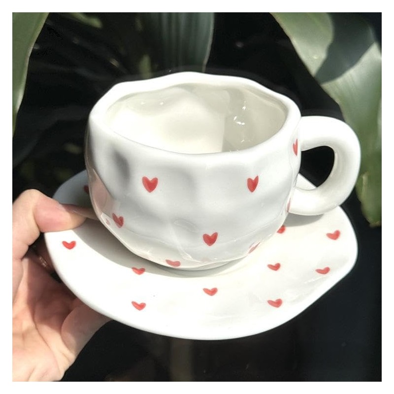 WULUN Ceramic Saucer with Pattern Thick Ceramic Multiple Models -