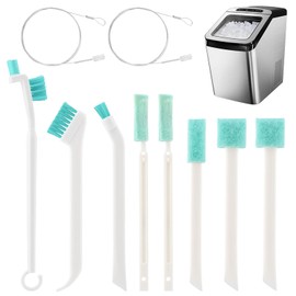 10 Pcs Ice Machine Cleaner Brush Set, Pipe Brush Nylon Bristles Crevice Cleaning Brushs, Portable Ice Maker Cleaning Tools for Crevice & Tight Spaces