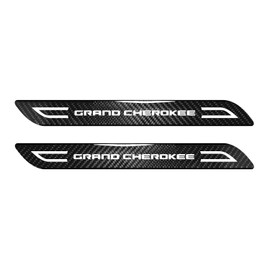 iPick Image for Jeep Grand Cherokee Black Blade Style Real Carbon Fiber 2 Pcs Universal Door-Sill-Step Protector Guard Decal