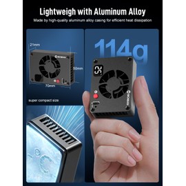 Camera Cooling Fan, Moman FS04A Semiconductor Cooler System with Type-C & Display Screen for Live Broadcast 4k Footages Recording for A7M4/ZV-E1/A6700/A7C2/70D/ZV-E10/ZV1/A7C/FX3/R6/R7/X-T4/XS10