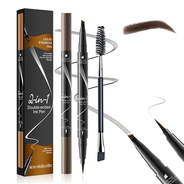 LAXISCREED 2-in-1 Eyebrow Pencil & Eyeliner, Microblading Eyebrow Pen with