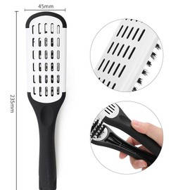 ANKROYU Professional Hair Straightening Comb, Anti-Static V-Clip Styling Comb for Wet and Dry Hair, Double-Sided Hairdressing Comb, Straightening Plate Comb for Salon and Home Use