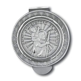 Hirten Saint Christopher Be My Guide Round Auto Visor Clip