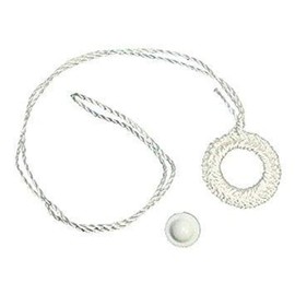 Shade Doctor of Maine Roller Window Shade White Rayon Double Crochet Ring Pull with HIGBEE Screw Button from