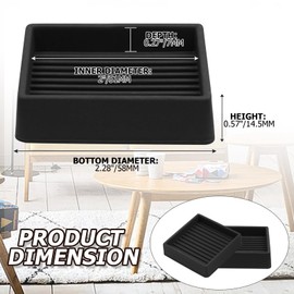 suiwotin 8pcs 2" Caster Cups, Rubber Caster Cups, Non Skid Furniture Grippers, Square Furniture Pads Floor Protectors for Bed Sofa Table Chair (Black)