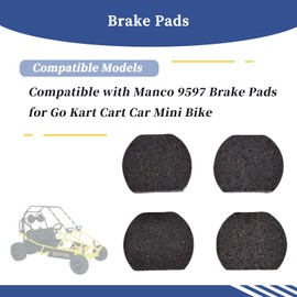 Getfarway 4Pcs Heavy Duty Go Cart Brake Pads Compatible with Manco 9579 Brake Pads, Go Kart Cart Car Mini Bike Caliper Go Kart Brake Pads