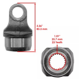 Caltric 2x Front Drive Shaft Yoke with U-Joint for Yamaha Rhino 660 YXR660 4X4 2004-2007
