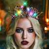 Kilshye Light Up Black Rhinestone Crown LED Gothic Tiara Headband