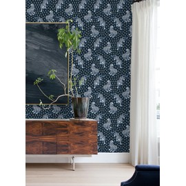 PrintFresh Navy Tiger Queen Peel and Stick Wallpaper,Blue