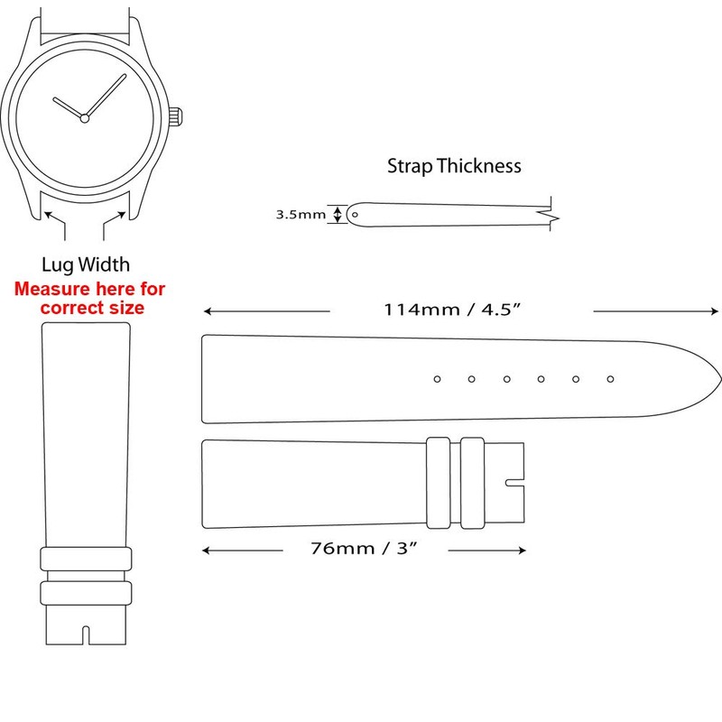 deBeer Stage Coach Leather Watch Band - 18mm - Black