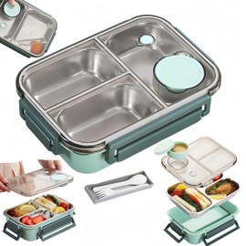 FeBohao Stainless Steel Lunch Box Compartment Bento Lunch Box 850ml Containers with Lid