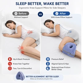 Ergonomic Knee Support Pillow for Side Sleeping – Polyester Leg Cushion for Bed, Sofa and Daily Rest Comfort