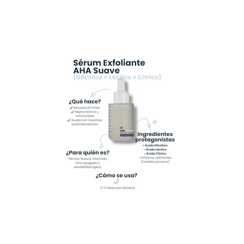 PRUNO Sérum Exfoliante AHA para Uso Nocturno | Exfoliación Química